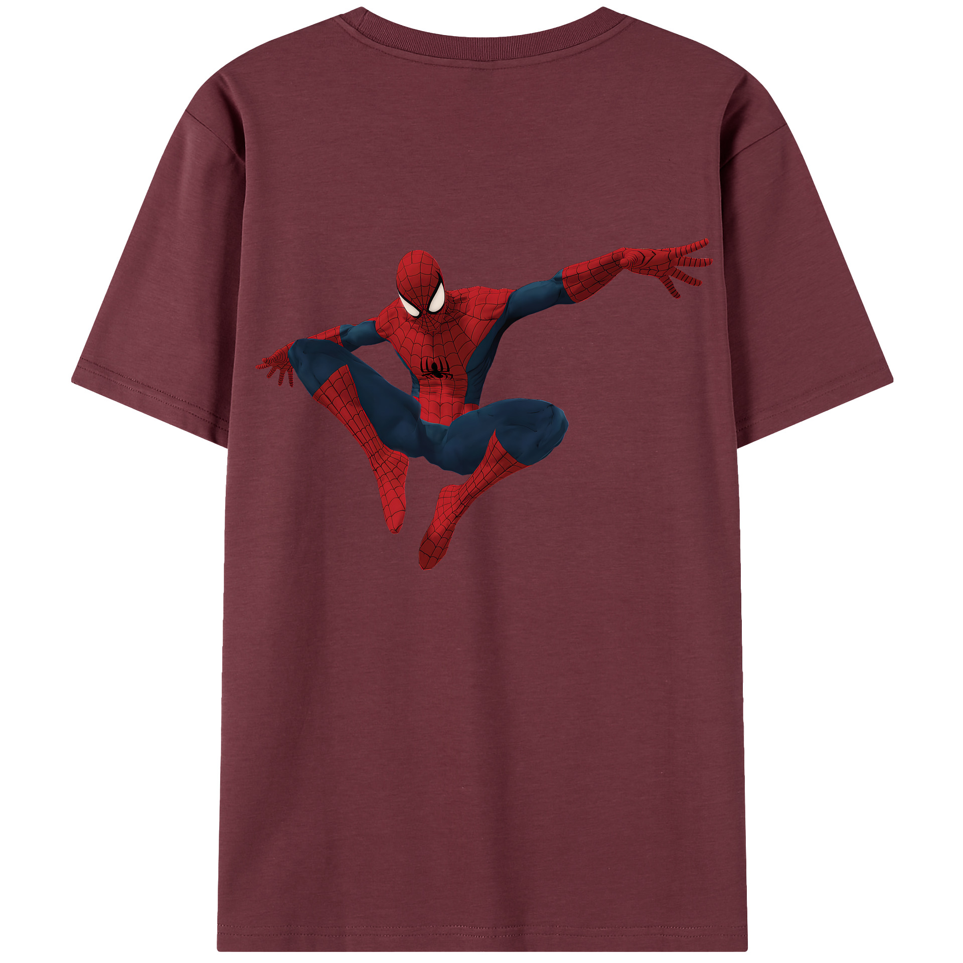 （画像用） Spider Man スパイダーマン 綿100％半袖Tシャツ（背面プリント）